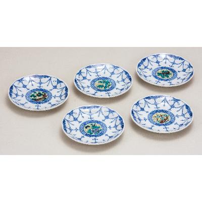 ふるさと納税 能美市 九谷焼 4.5号皿揃 吉田屋絵変り(5枚セット)