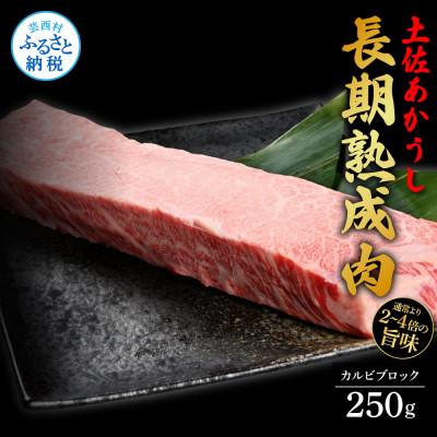 ふるさと納税 芸西村 エイジング工法 熟成肉 土佐あかうし 特選カルビブロック250g(冷凍)