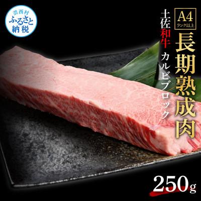 ふるさと納税 芸西村 エイジング工法 熟成肉 土佐和牛 特選カルビブロック250g(冷凍)