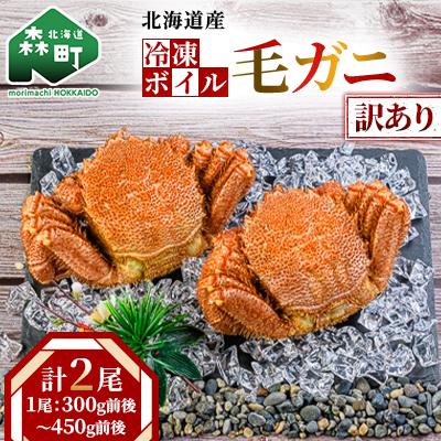 ふるさと納税 森町 【訳あり】北海道産冷凍ボイル毛ガニ2尾(300g前後〜450g前後×2尾) | 