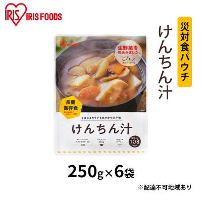 ふるさと納税 大河原町 [防災]災対食パウチけんちん汁 250g×6袋 アイリスオーヤマ