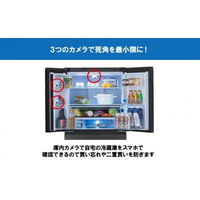 ふるさと納税 大河原町 冷蔵庫 庫内カメラ付き 453L IRSN-C45A-B ブラック 大型 両開き[53751913]の画像