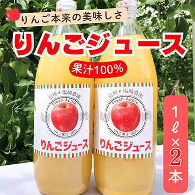 ふるさと納税 飯山市 北信州産100%りんごジュース(1L×2本)