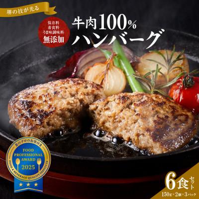 ふるさと納税 堺市 堺の技が光る無添加 牛肉100%ハンバーグ　ハンバーグ6食セット | 