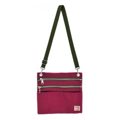 ふるさと納税 加東市 帆布工房 多機能ショルダーバッグ(ダークレッド) 約21×22cm