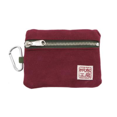 ふるさと納税 加東市 帆布工房 ティッシュ入れ付きポーチ(ダークレッド) 約10×13cm