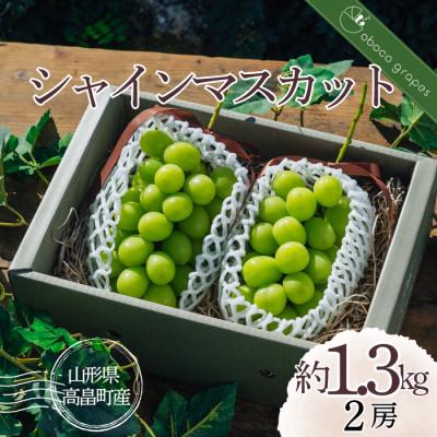 ふるさと納税 高畠町 甘さ弾ける!朝どり シャインマスカット 2房 1.3kg以上◆甘い◆産地直送