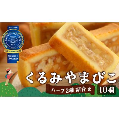 ふるさと納税 岡谷市 くるみやまびこハーフ2種 詰合せ(10個入)