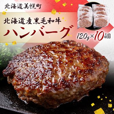 ふるさと納税 美幌町 北海道産黒毛和牛ハンバーグ120g×10個