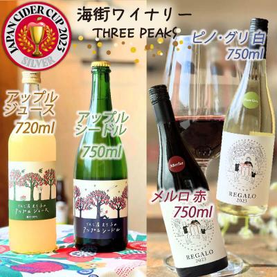 ふるさと納税 大船渡市 メルロ/ピノグリ/シードル/ジュース 4本セット