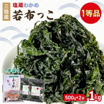 ふるさと納税 大船渡市 若芽っこ 塩蔵わかめ 500g×2袋 | 