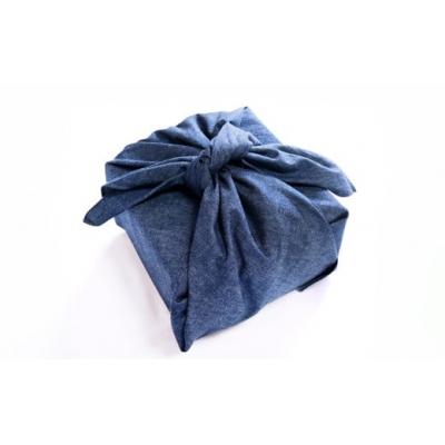 ふるさと納税 倉敷市 児島セルビッチデニム 風呂敷 (レザーバッグホルダー付き )【デニム風呂敷 デニム レザーバッグ |  | 02