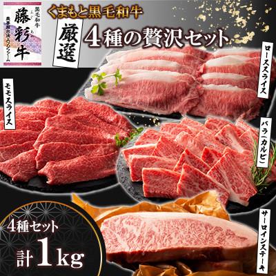 ふるさと納税 南関町 くまもと黒毛和牛「藤彩牛」厳選4種の贅沢セット(南関町)