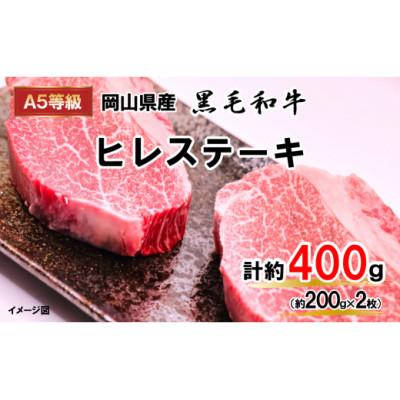ふるさと納税 早島町 2026年2月より発送 A5等級 黒毛和牛肉 ヒレステーキ 約400g(約200g×2枚) 岡山県産
