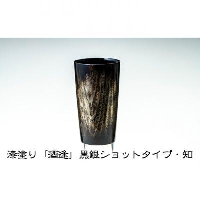 ふるさと納税 新潟市 漆塗り「酒逢」黒銀ショットタイプ・知 