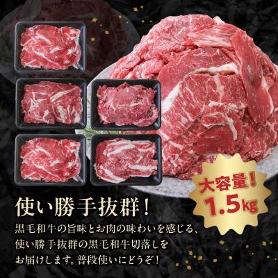 ふるさと納税 南九州市 普段使いに 黒毛和牛 切り落とし 1.5kg 牛肉 和牛 小分け 切落し　南九州 |  | 01
