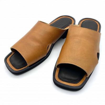 ふるさと納税 御所市 WRAP SANDALS/ラップサンダル キャメル×ブラック 25(25.0〜25.5cm)