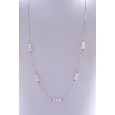 ふるさと納税 鳥羽市 あこや真珠ネックレス(K18WG)