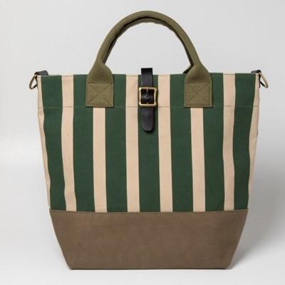 ふるさと納税 八重瀬町 [琉球帆布]タウントート / グリーンストライプ