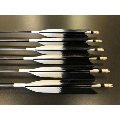 ふるさと納税 岡崎市 七面鳥アルミ矢「1913」 6本組(シャフト色:黒 矧ぎ糸:白系)