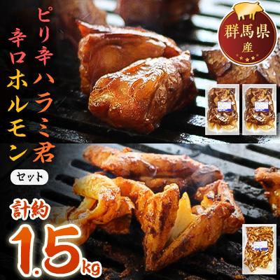 ふるさと納税 沼田市 [約1.5kg]ピリ辛ハラミ君&amp;辛口ホルモンセット