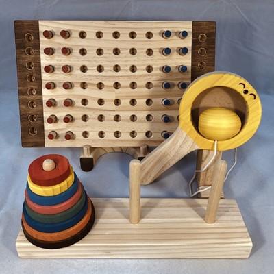 ふるさと納税 田川市 木のおもちゃ「脳トレパズル&amp;ゲームセット3B」