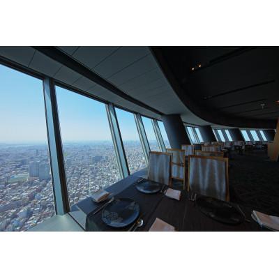 ふるさと納税 墨田区 [ペアご利用券]スカイレストラン634 ランチ「粋」 東京スカイツリー(R)入場券付