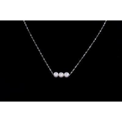 ふるさと納税 鳥羽市 あこやベビーパールペンダントネックレス K10WG製(L-67)