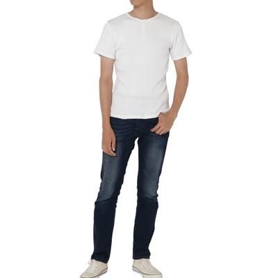 ふるさと納税 五泉市 コットンリブヘンリーネック半袖Tシャツ(メンズ)ホワイト・XL | 