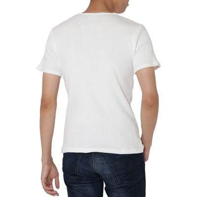 ふるさと納税 五泉市 コットンリブヘンリーネック半袖Tシャツ(メンズ)ホワイト・XL |  | 01