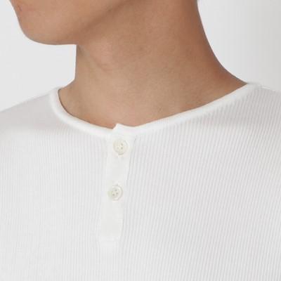 ふるさと納税 五泉市 コットンリブヘンリーネック半袖Tシャツ(メンズ)ホワイト・XL |  | 02