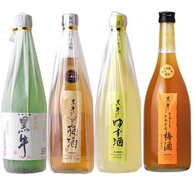 ふるさと納税 上富田町 黒牛720ml6本セット (純米酒2本/梅酒2本/ゆず酒/とろーり梅酒)名手酒造(E006)