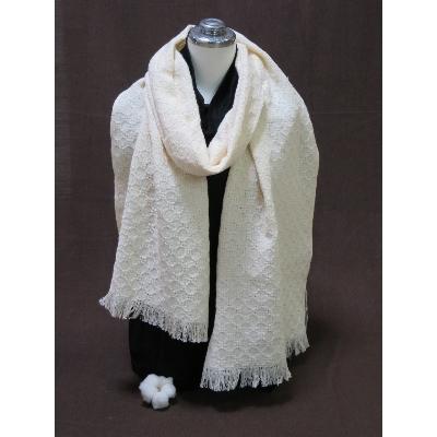 ふるさと納税 彦根市 綿畑からそのまんま 年中使えるマフラー(大)白色