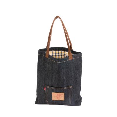 ふるさと納税 府中市 ブラックデニムトートバッグ 広島県・府中市産