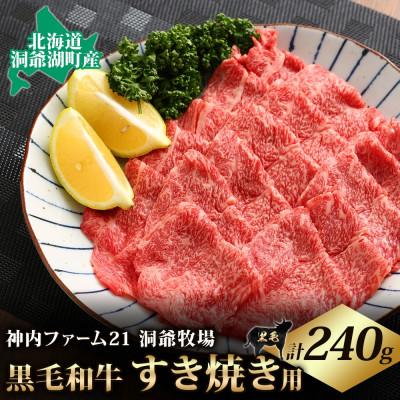 ふるさと納税 洞爺湖町 北海道 洞爺湖町産 黒毛和牛すき焼き用 120g×2パック 神内ファーム21 洞爺牧場 神内和牛