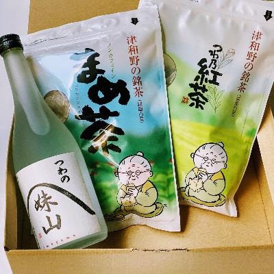 ふるさと納税 津和野町 [飲みくらべセット]津和野でできた里芋焼酎とまめ茶&amp;和紅茶で割って楽しむ「飲んべえセット大」