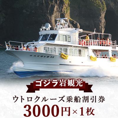 ふるさと納税 斜里町 ゴジラ岩観光[ウトロ港発着クルーズ乗船代金3000円割引券]
