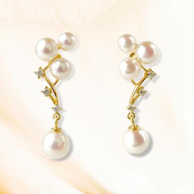 * AK* K18 アコヤ真珠 ダイヤモンド スイングピアス 約2.20g ふるさと納税 山梨県 K18YGアコヤ真珠ダイヤモンドピアス N18 : Yahoo