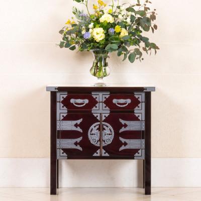 ふるさと納税 利府町 仙台箪笥 両開コンソール 木地呂漆塗り (お申込書返送後2ヶ月〜5ヶ月以内でお届け)