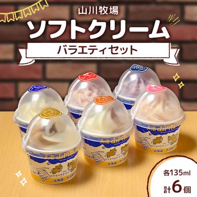 ふるさと納税 七飯町 山川牧場ソフトクリームバラエティセット6個入り