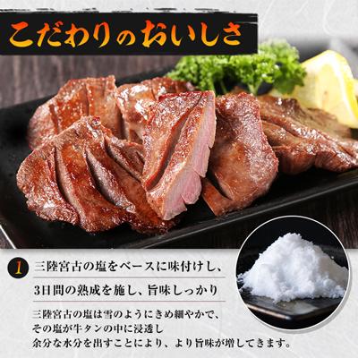 ふるさと納税 宮古市 三陸宮古の塩を使用した熟成牛タンスライス味付け　400g(200g×2) |  | 02