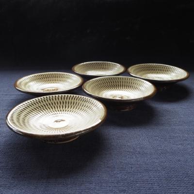 ふるさと納税 東峰村 小石原焼飛鉋三寸深皿5枚セット(金丸窯)直径約9cm | 