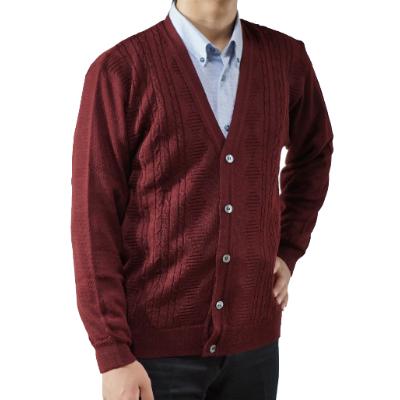 ふるさと納税 大和高田市 メンズニット カーディガン ワイン LL寸 15160