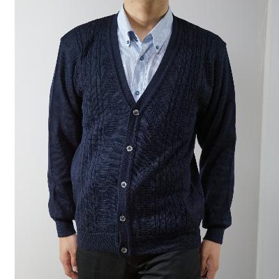 ふるさと納税 大和高田市 メンズニット カーディガン コン LL寸 15160