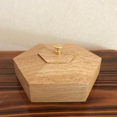 ふるさと納税 津野町 無垢ナラ材 六角形(ヘキサゴン)小物入れ