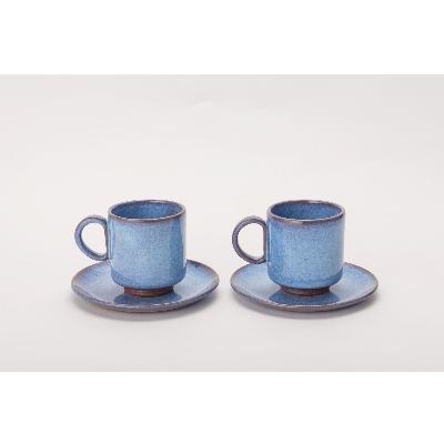 ふるさと納税 新庄市 伝統工芸「新庄東山焼」コーヒーカップ&amp;お皿ペアセット