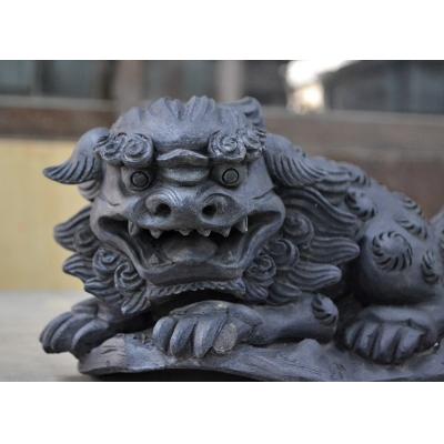 ふるさと納税 平群町 瓦職人手作り　「唐獅子」の隅蓋 【色光】