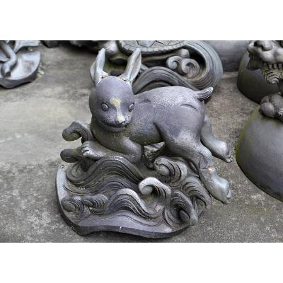ふるさと納税 平群町 瓦職人手作り 「波乗り兎」の隅蓋