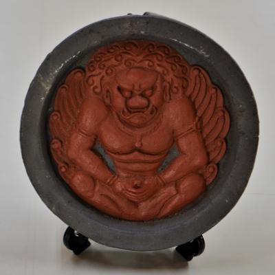 ふるさと納税 平群町 瓦職人による巴瓦の瓦当(額立て付き)