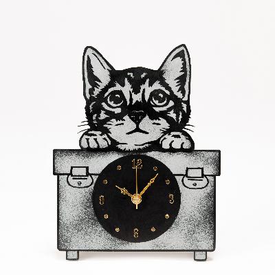 ふるさと納税 大月市 beautiful watch ねこA(置き時計)